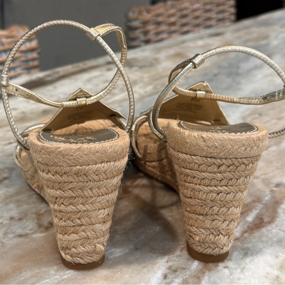 Women’s TORY BURCH diamond patch espadrille wedge sandals- Size 6.5 - Picture 3 of 10